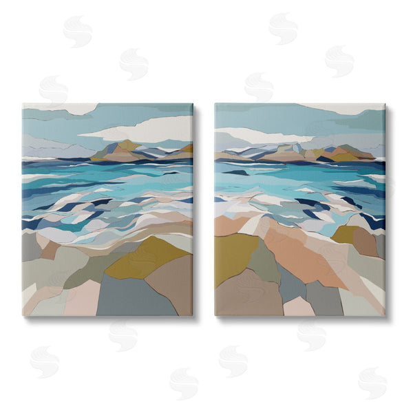 stupell industries Nikita Jariwala | Waterfront Geometric Abstract Painting Wall Art