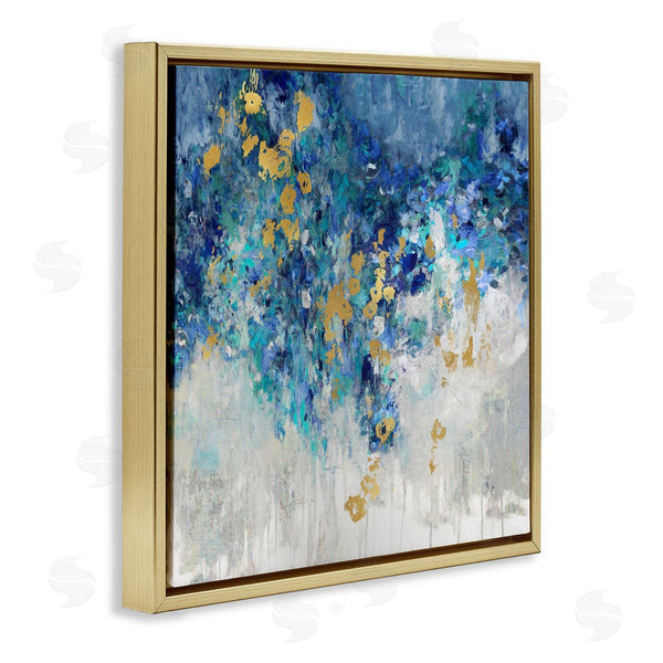 Stupell Industries Nikki Robbins | Abstract Blue Gold Paint Design Wall Art