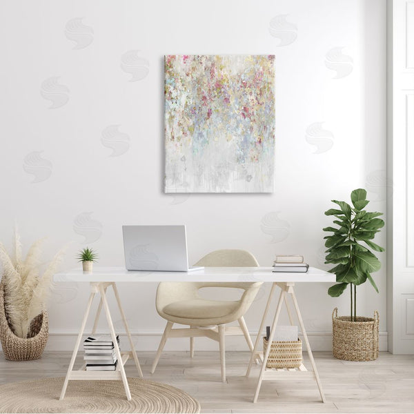 Stupell Industries Nikki Robbins | Modern Cascading Pink Flowers Abstract Painting Confetti Florals Wall Art
