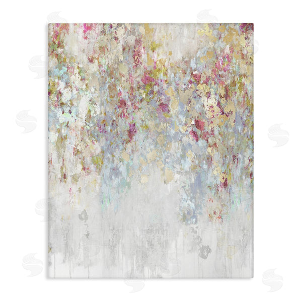stupell industries Nikki Robbins | Modern Cascading Pink Flowers Abstract Painting Confetti Florals Wall Art