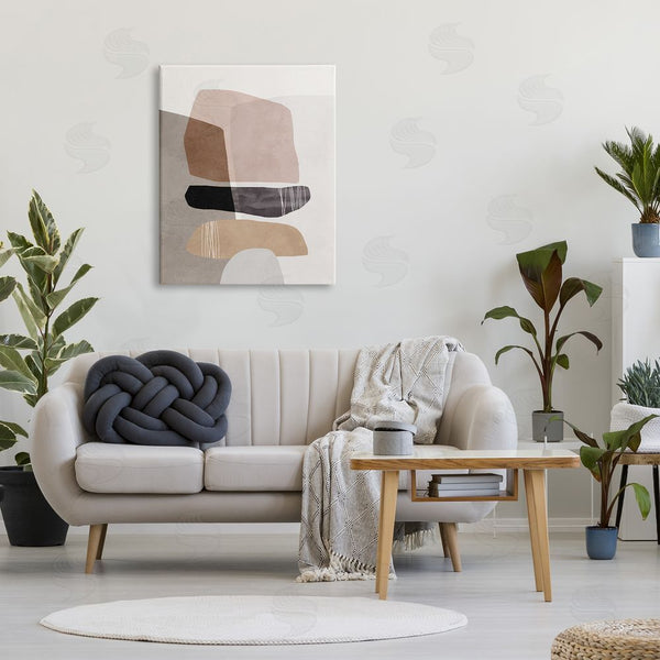 Stupell Industries Nina Blue | Abstract Aztec Rock Stone Stack Sculpture Layered Forms Wall Art