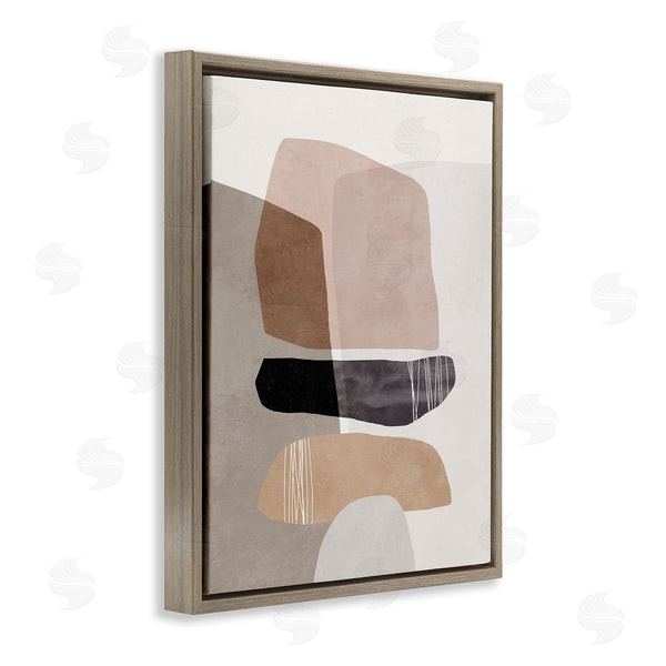 Stupell Industries Nina Blue | Abstract Aztec Rock Stone Stack Sculpture Layered Forms Wall Art
