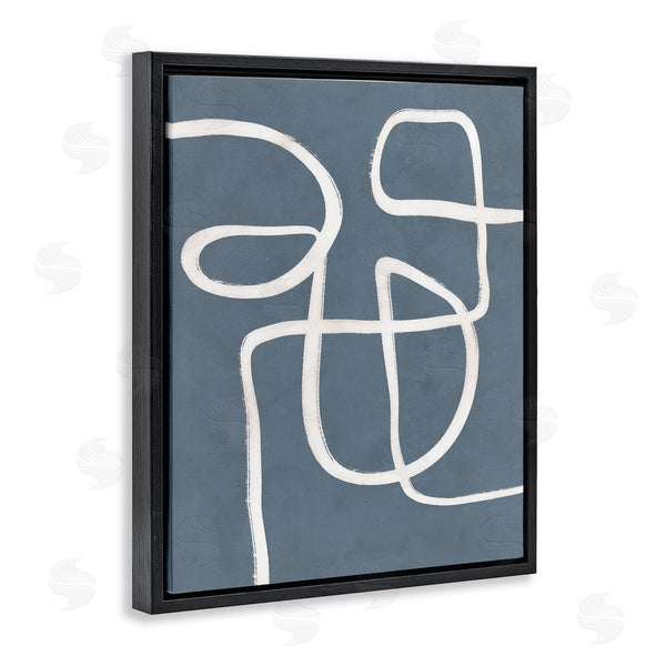 Stupell Industries Nina Blue | Abstract Cursive Line Sketch Distressed Background Wall Art
