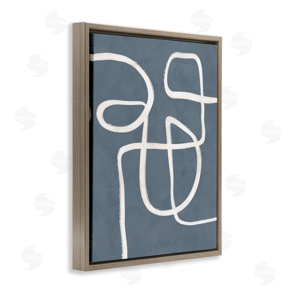 Stupell Industries Nina Blue | Abstract Cursive Line Sketch Distressed Background Wall Art