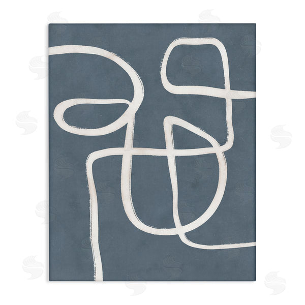 stupell industries Nina Blue | Abstract Cursive Line Sketch Distressed Background Wall Art