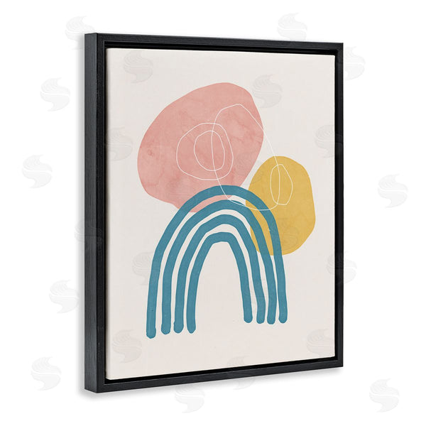Stupell Industries Nina Blue | Abstract Over Rainbow Soft Contemporary Shapes Paint Doodle Wall Art
