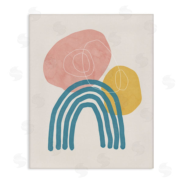 stupell industries Nina Blue | Abstract Over Rainbow Soft Contemporary Shapes Paint Doodle Wall Art