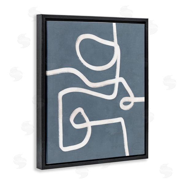 Stupell Industries Nina Blue | Abstract Squiggle Shape Contemporary Paint Stroke Design Wall Art