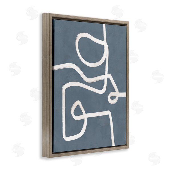 Stupell Industries Nina Blue | Abstract Squiggle Shape Contemporary Paint Stroke Design Wall Art