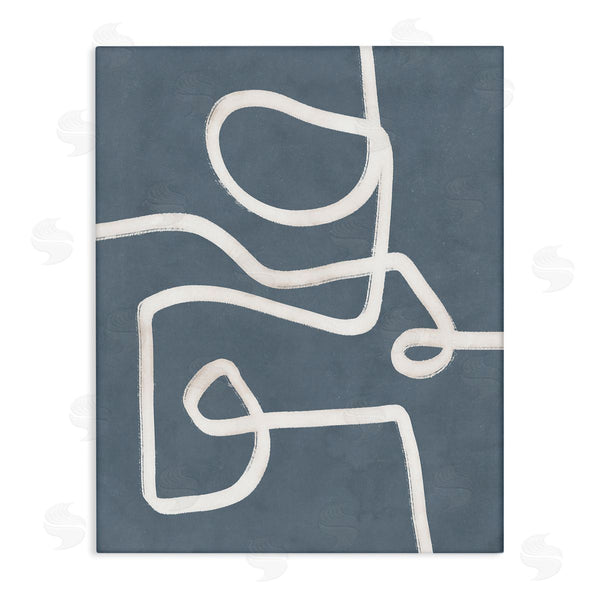 stupell industries Nina Blue | Abstract Squiggle Shape Contemporary Paint Stroke Design Wall Art