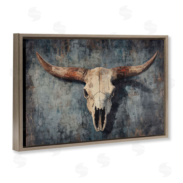 Stupell Industries Nina Blue | Antique Distressed Cow Skull