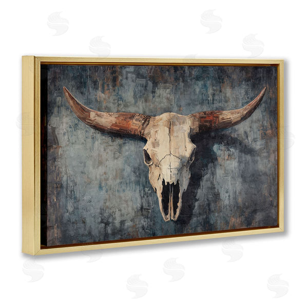 Stupell Industries Nina Blue | Antique Distressed Cow Skull