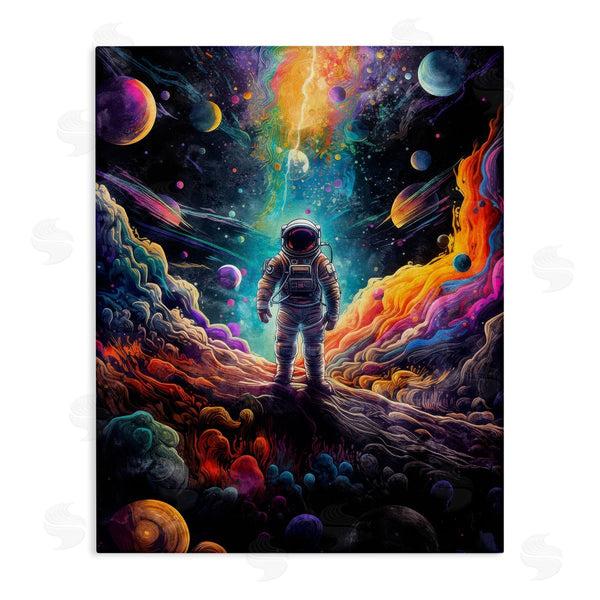 stupell industries Nina Blue | Astronaut on Planet Terrain Wall Art