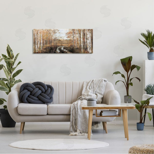 Stupell Industries Nina Blue | Autumn Birch Tree Grove Scenery Wall Art
