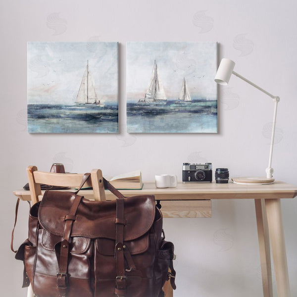 Stupell Industries Nina Blue | Blue Sailing Ocean Scene Wall Art