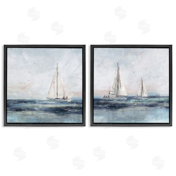 Stupell Industries Nina Blue | Blue Sailing Ocean Scene Wall Art