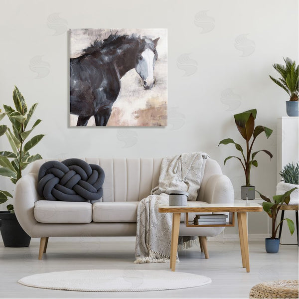 Stupell Industries Nina Blue | Breezy Country Stallion Horse Painting Wall Art