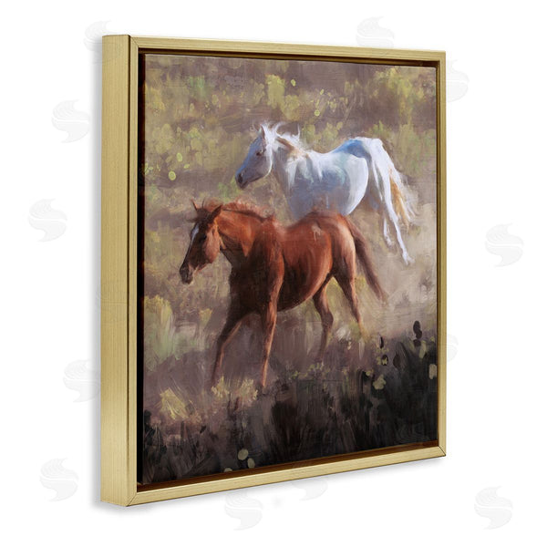 Stupell Industries Nina Blue | Brown And White Wild Horses