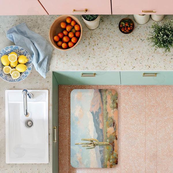 Stupell Industries Nina Blue | Cactus & Mountain View Anti-Fatigue Mat