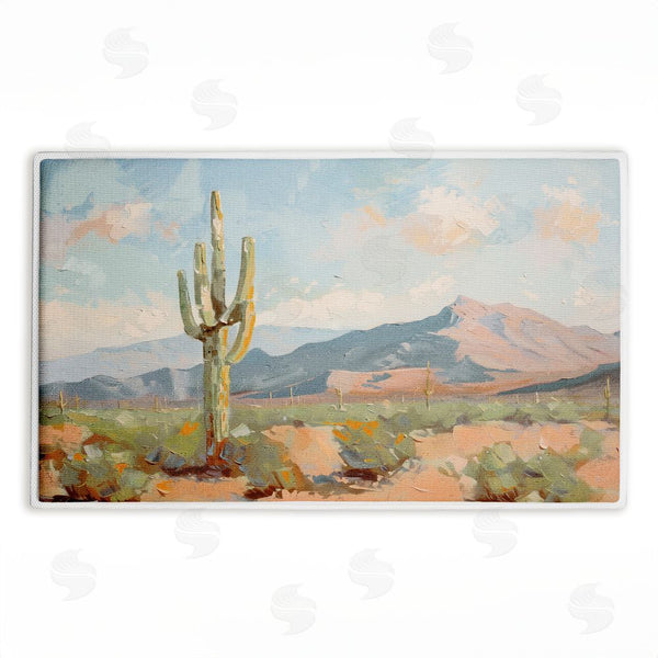 stupell industries Nina Blue | Cactus & Mountain View Plush Bath Mat