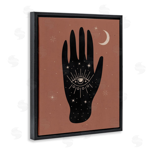 Stupell Industries Nina Blue | Celestial Bohemian Chic Hand With Enlightened Eye Tattoo Wall Art