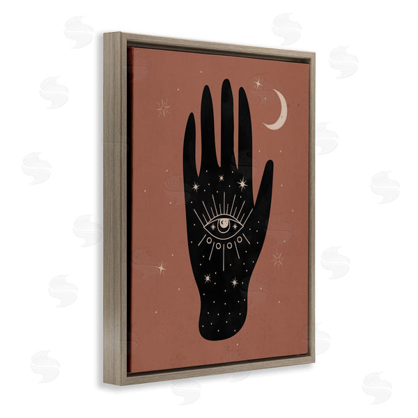 Stupell Industries Nina Blue | Celestial Bohemian Chic Hand With Enlightened Eye Tattoo Wall Art
