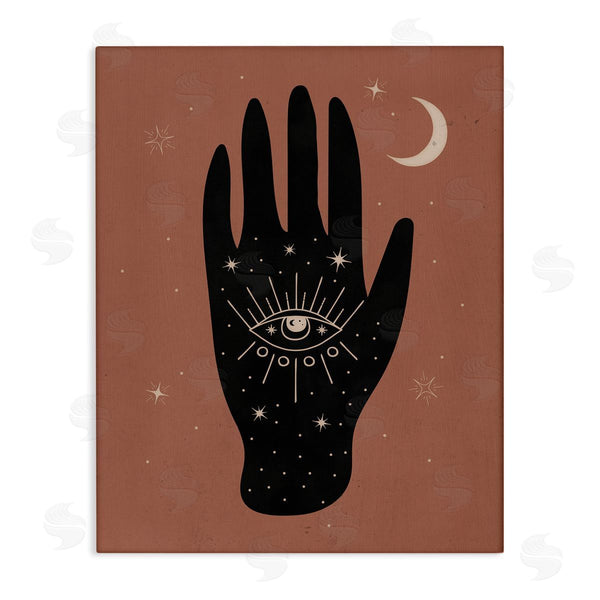 stupell industries Nina Blue | Celestial Bohemian Chic Hand With Enlightened Eye Tattoo Wall Art