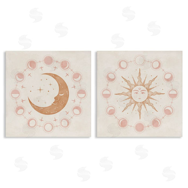 stupell industries Nina Blue | Celestial Sun Moon Phases Astrology Wall Art