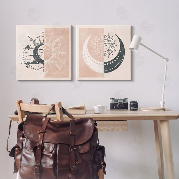 Stupell Industries Nina Blue | Celestial Sun Moon Stars Planets Astrology Motif Wall Art