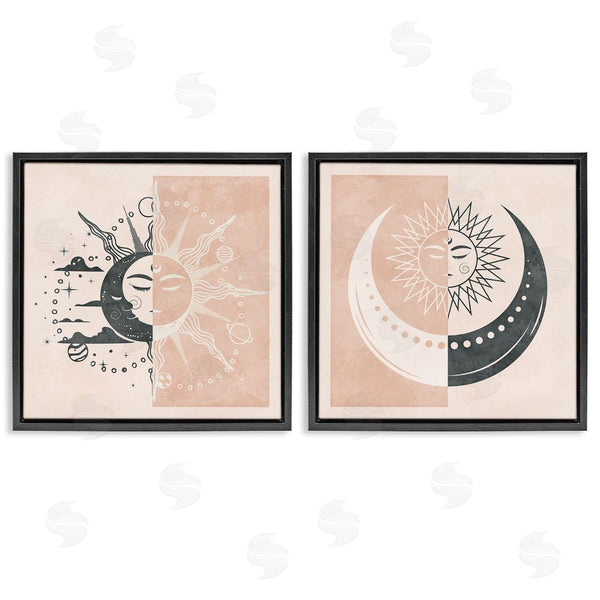 Stupell Industries Nina Blue | Celestial Sun Moon Stars Planets Astrology Motif Wall Art
