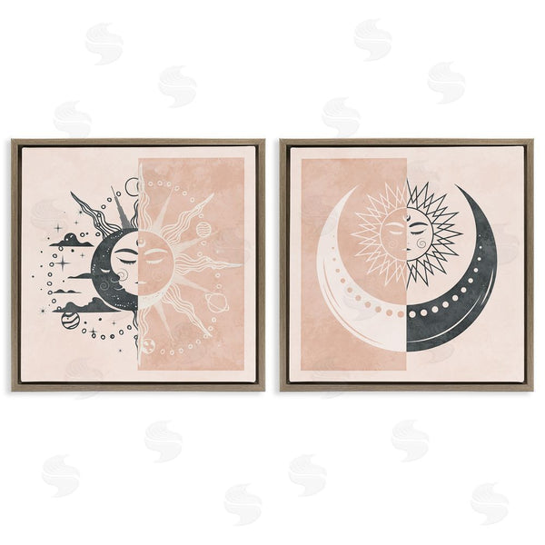 Stupell Industries Nina Blue | Celestial Sun Moon Stars Planets Astrology Motif Wall Art