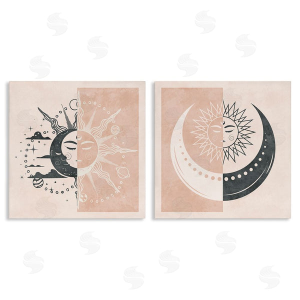 stupell industries Nina Blue | Celestial Sun Moon Stars Planets Astrology Motif Wall Art