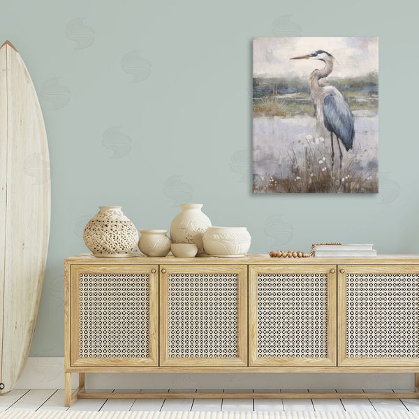 Stupell Industries Nina Blue | Coastal Heron On Riverbank Wall Art