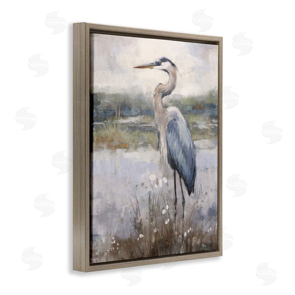 Stupell Industries Nina Blue | Coastal Heron On Riverbank Wall Art