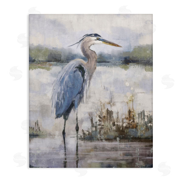 stupell industries Nina Blue | Coastal Sea Heron Wall Art