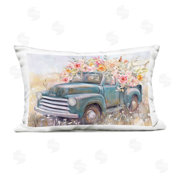 Stupell Industries Nina Blue | Country Cargo Flower Truck Printed Throw Pillow