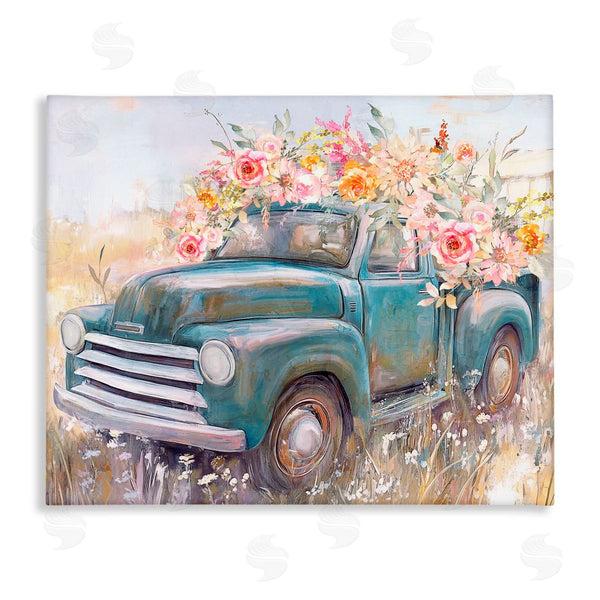 stupell industries Nina Blue | Country Cargo Flower Truck