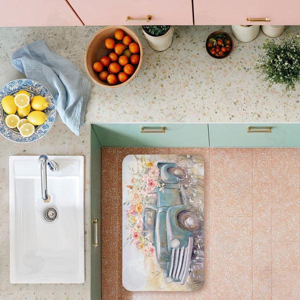 Stupell Industries Nina Blue | Country Cargo Roses Anti-Fatigue Mat