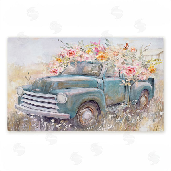 stupell industries Nina Blue | Country Cargo Roses Non-Woven Door Mat