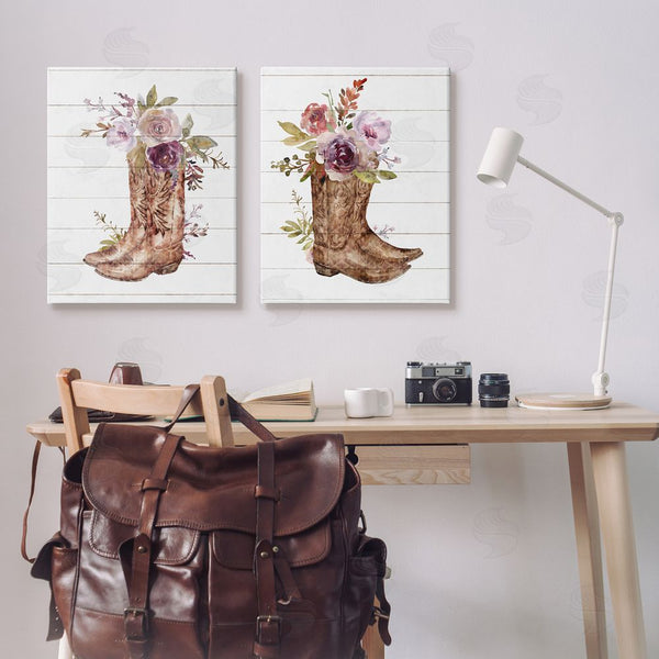 Stupell Industries Nina Blue | Country Floral Boho Boots Wall Art