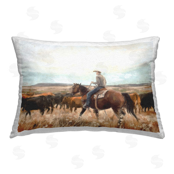 Stupell Industries Nina Blue | Cowboy Rounding Cattle