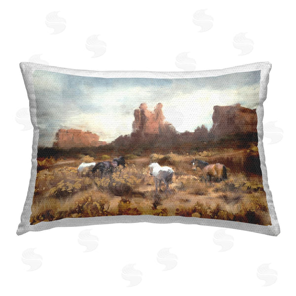 Stupell Industries Nina Blue | Desert Horses Landscape