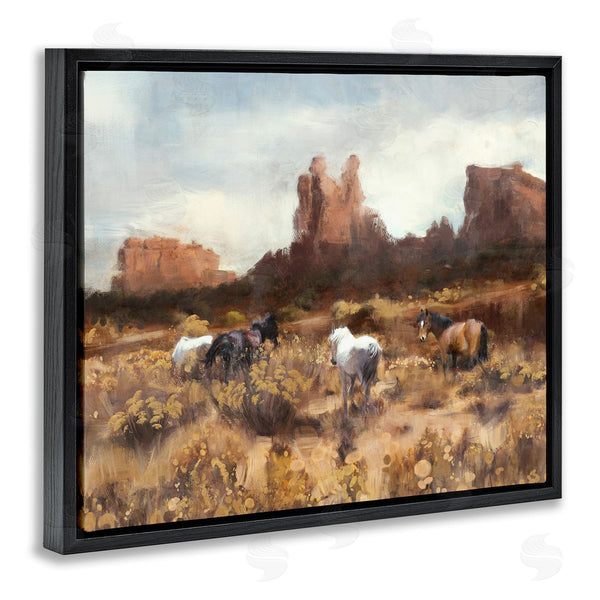 Stupell Industries Nina Blue | Desert Horses Landscape