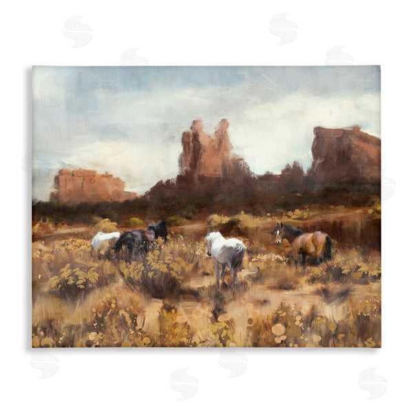 stupell industries Nina Blue | Desert Horses Landscape