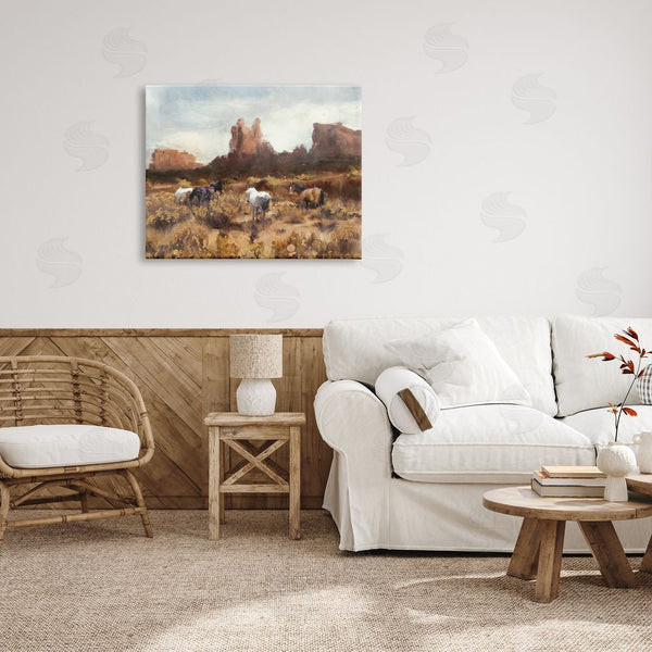 Stupell Industries Nina Blue | Desert Horses Landscape Wall Art