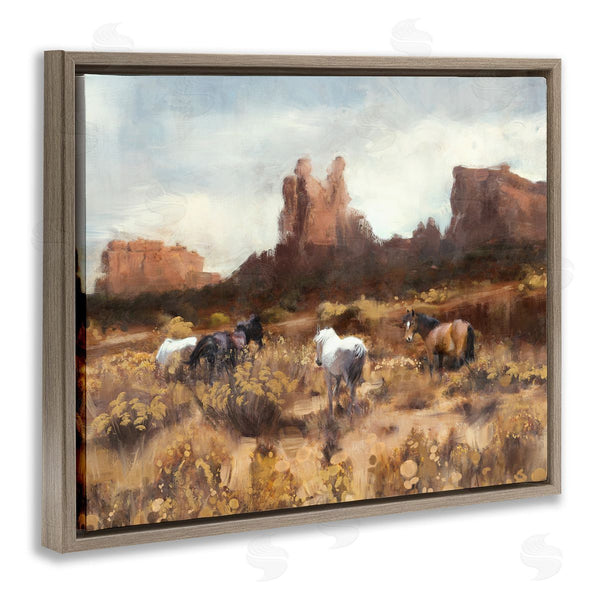 Stupell Industries Nina Blue | Desert Horses Landscape Wall Art
