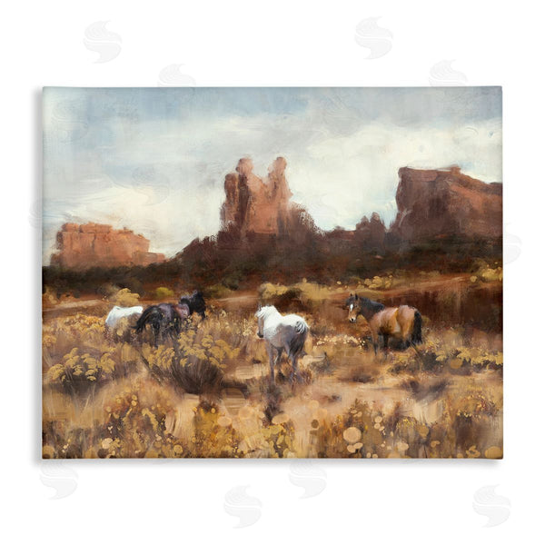 stupell industries Nina Blue | Desert Horses Landscape Wall Art