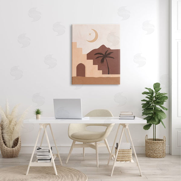 Stupell Industries Nina Blue | Desert Night Crescent Moon Wall Art