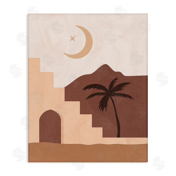 stupell industries Nina Blue | Desert Night Crescent Moon Wall Art