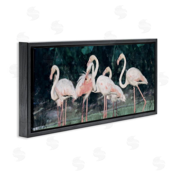 Stupell Industries Nina Blue | Flamingos In Green Nature Swamp Wall Art